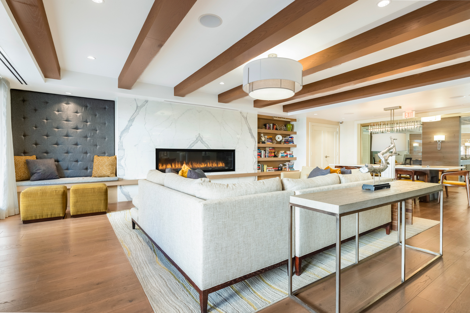 Brompton House Lounge with fireplace