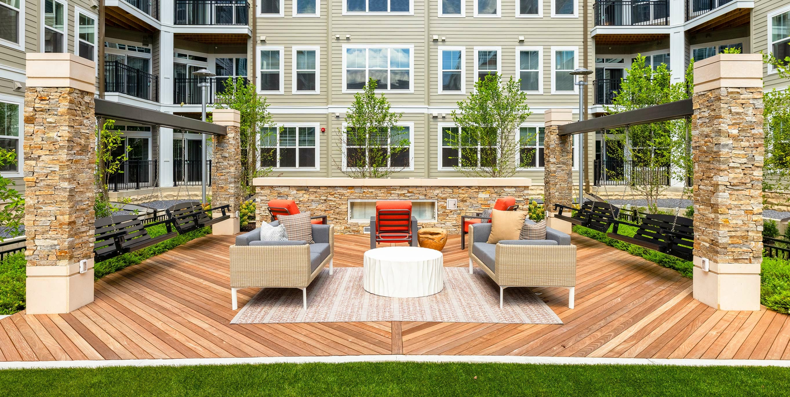 Bristol Court Outdoor chairs and swings