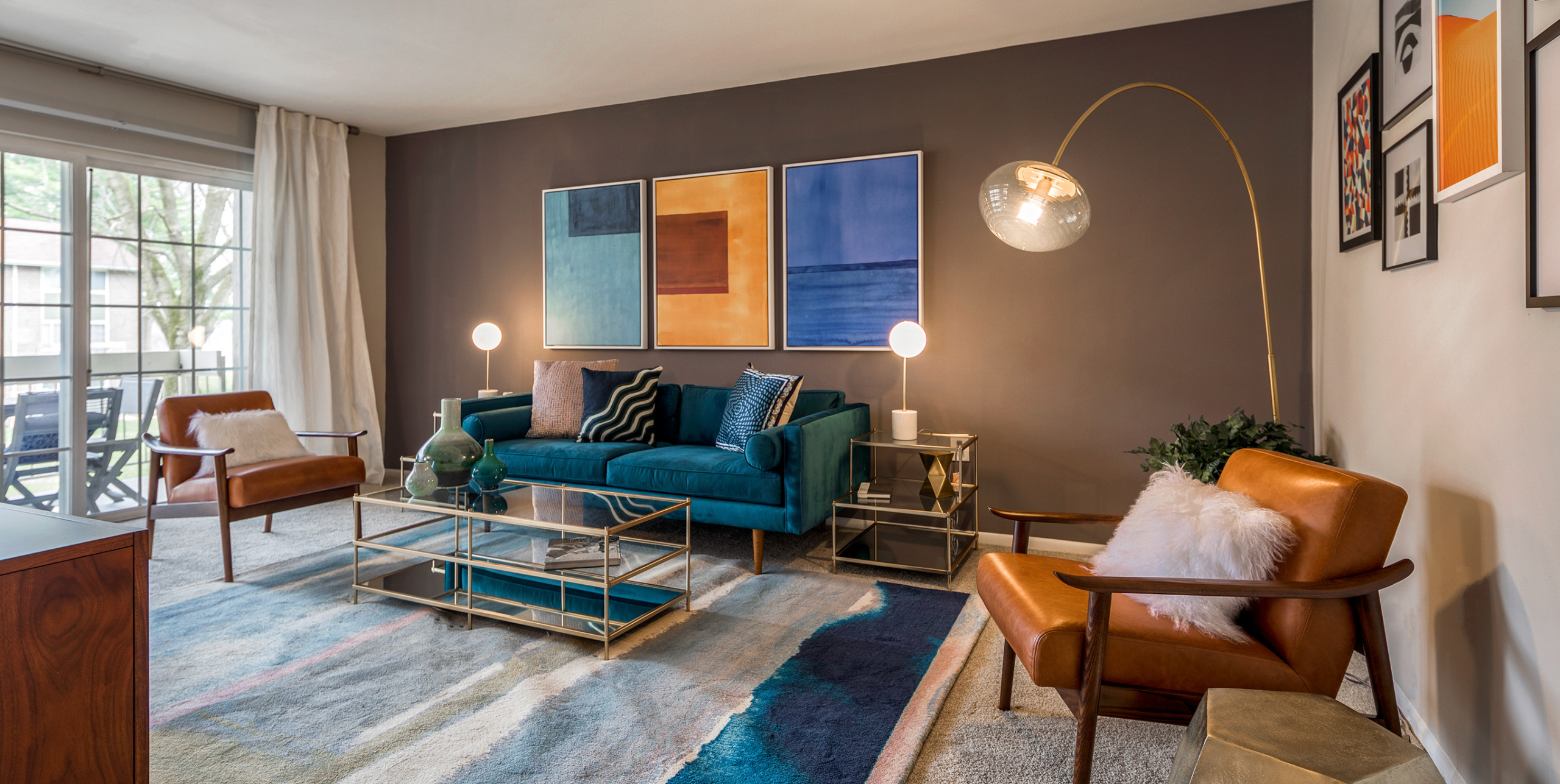 The Brook at Columbia Living room with lamps