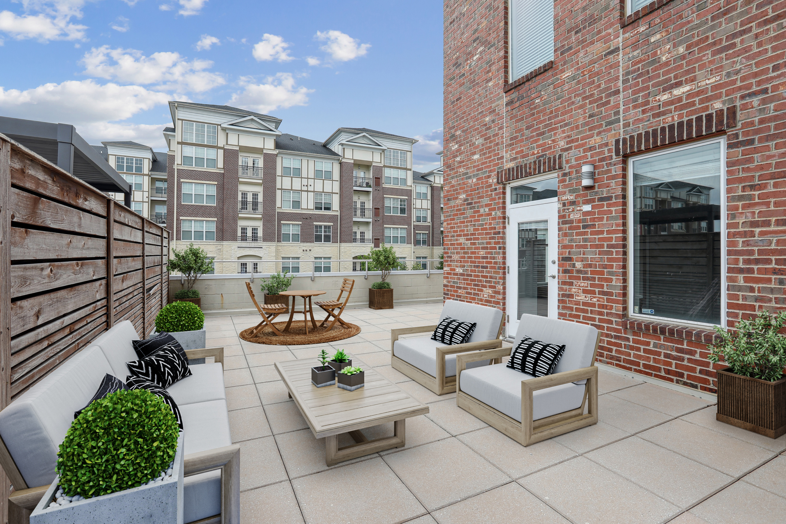 rooftop courtyard with lounge seats