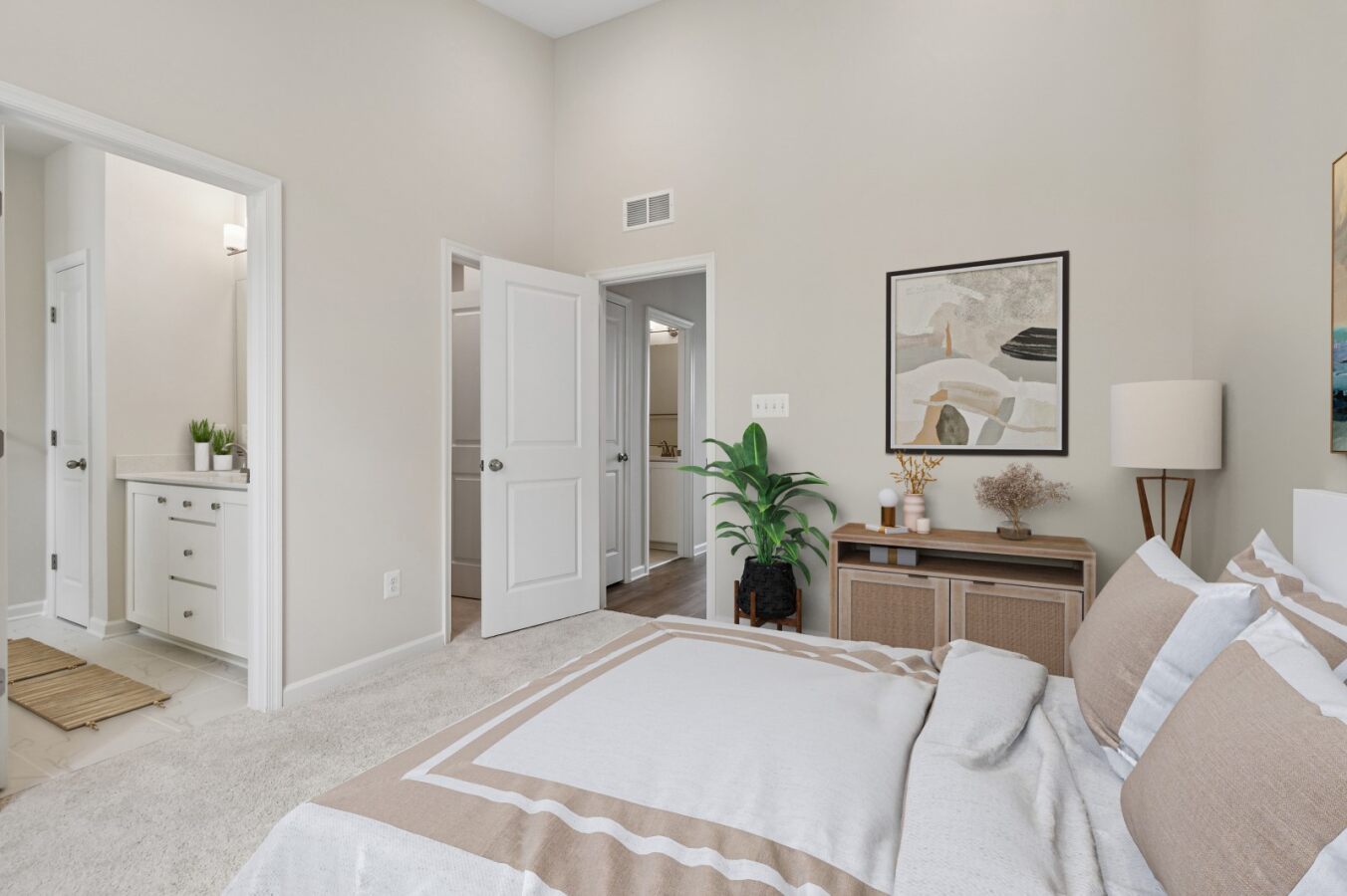 Bedroom with bed and dresser