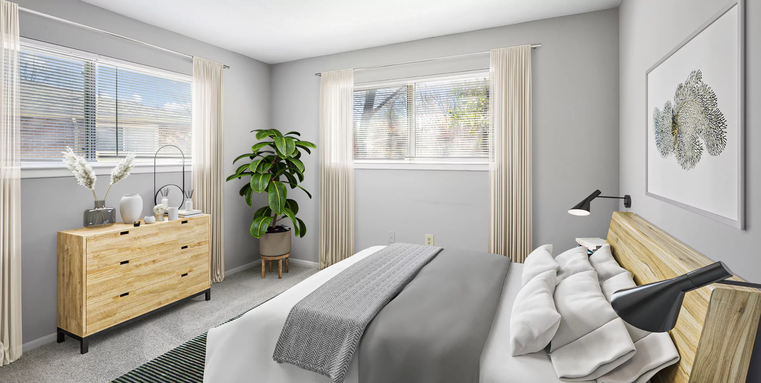Villages at Morgan Metro bedroom with 2 windows