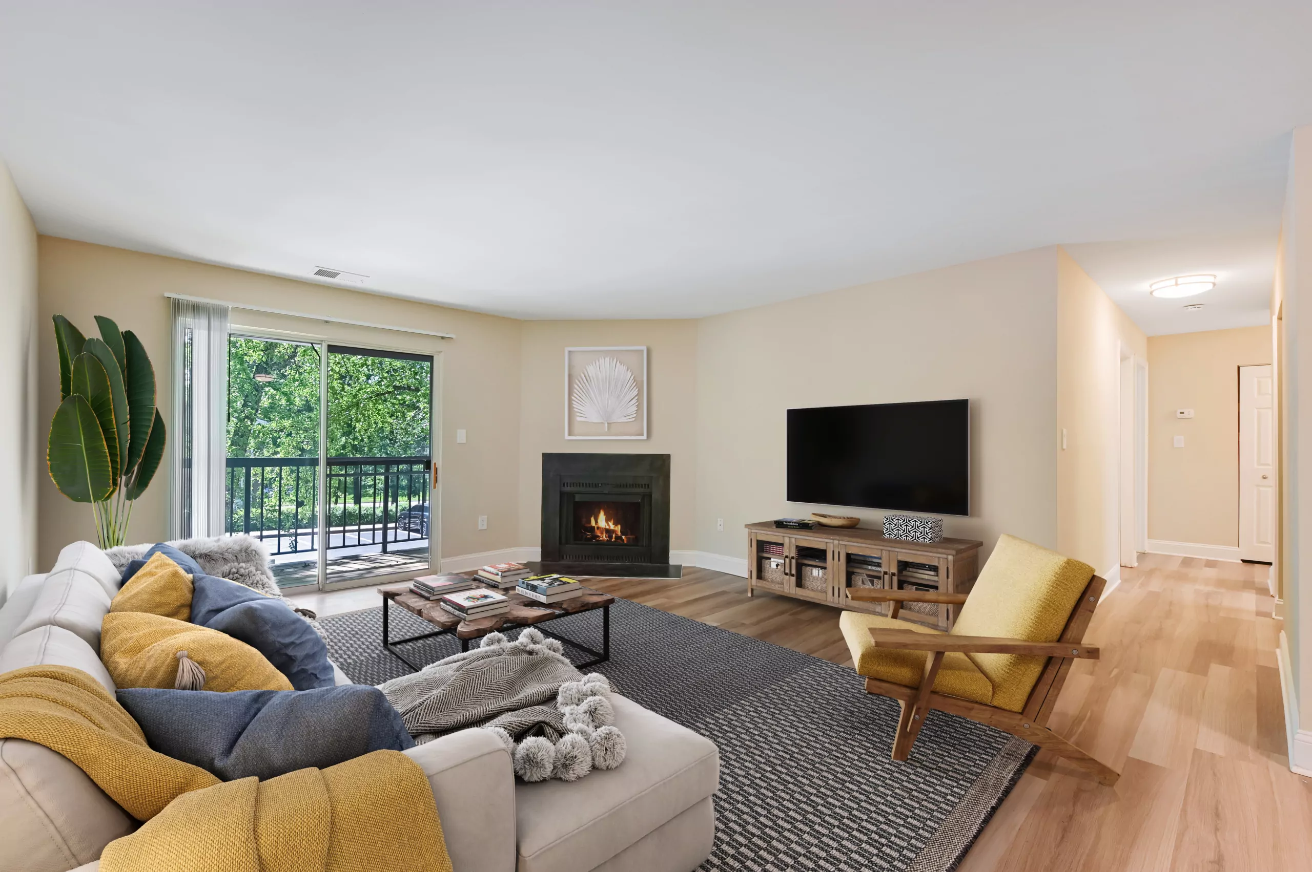 Poplar Glen_Living Room with sofa, tv and fireplace